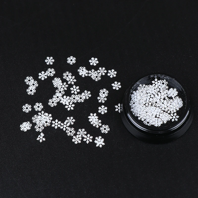 1 Bottle DIY 3D Tips Gel UV Polish Christmas Manicure Tools Nail Art Snowflake Flower White Slice Sequins Decoration Accessories - Цвет: As Shown