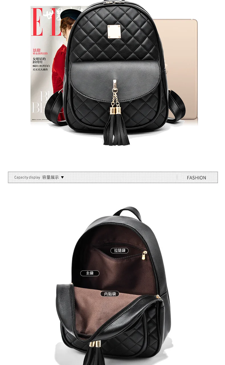 New Leather Three Piece Backpack Sets For Women Fashion Leather Backpack + Wallet + Card Holder 3 Sets