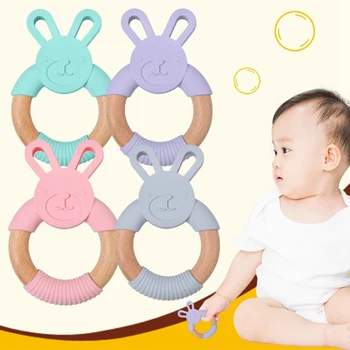 

2020 New Cute Baby Teething Toys Cartoon Rabbit Silicone Teether Accessories Infant Chew Toys Nursing Silicone Necklace Toys