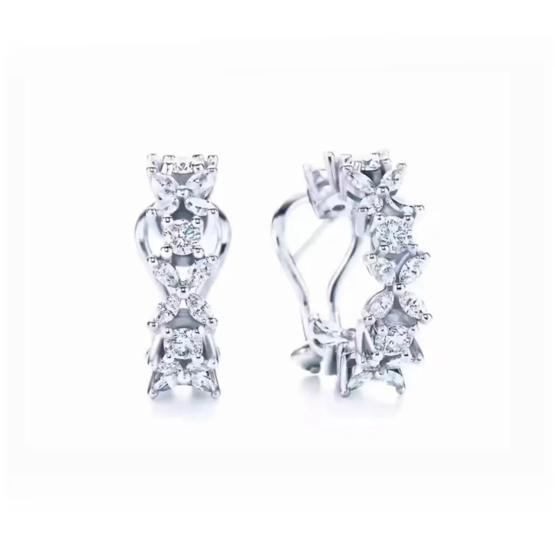 

TE209 Elegant 925 silver Earrings For women Wedding creative circular jewelry