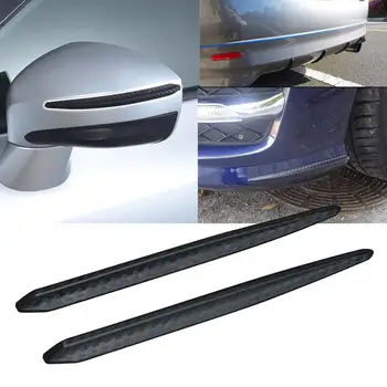 

2pcs Car Bumper Protector Corner Guard Anti-Scratch Strips Sticker Carbon Fiber Body Mirror Bars Protection