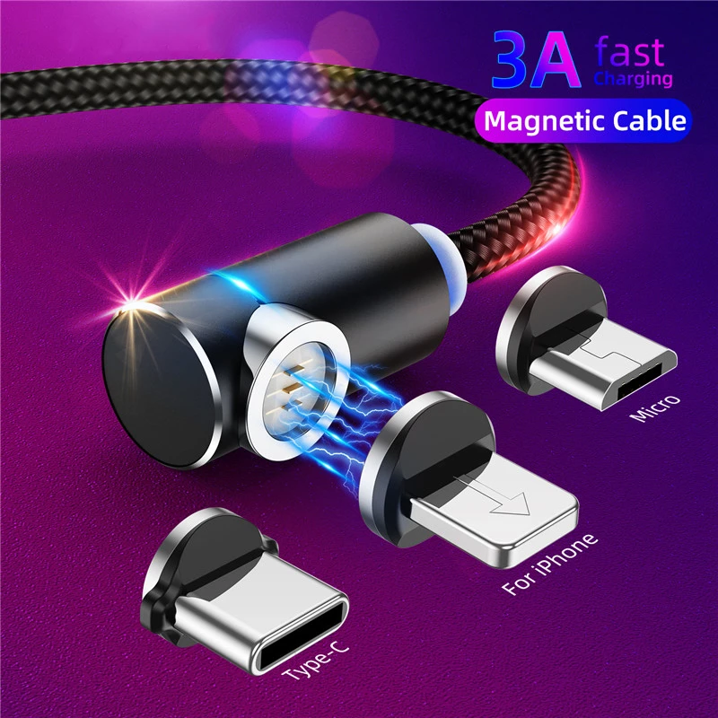 1 м 3 А магнитный USB кабель для быстрой зарядки iPhone 11 Pro X max xs Android phone line type C
