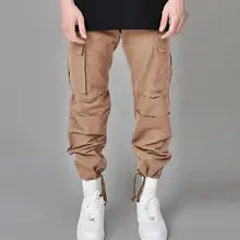 

80% HOT SALES！！！Casual Men Solid Color Multi-pocket Leg Opening Drawstring Trousers Cargo Pants