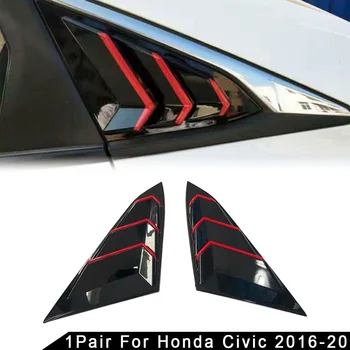 

1 Pair Car Side Air Vent Window Louver Cover Gloss Black For Honda Civic 2016-2020 Rear Window Louver Covers