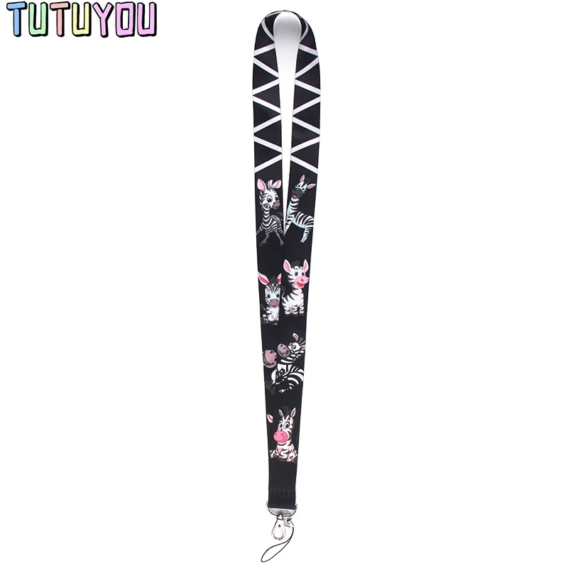 PC379, 20 шт./лот, Zebra Lanyards, держатель для Id значка, брелок для ID карты, пропуск для спортзала, держатель для мобильного значка, талреп, держатель для ключей