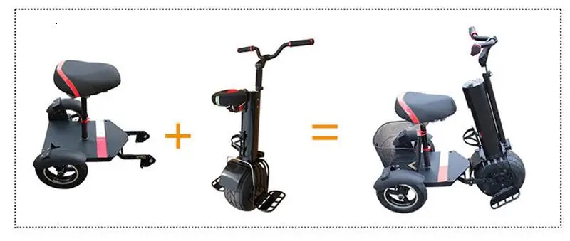 Daibot 3 Wheel Electric Scooter Self Balancing Scooters 10 Inch 500W 60V One Wheel Electric Unicycle Scooter For Adults