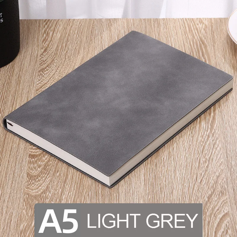 Light gray А5, мягкая кожаная обложка, Библейский блокнот, милый планировщик, ежедневник,,, недельный планировщик, для путешественников, простой блокнот, для студентов, школьников - Цвет: Light gray