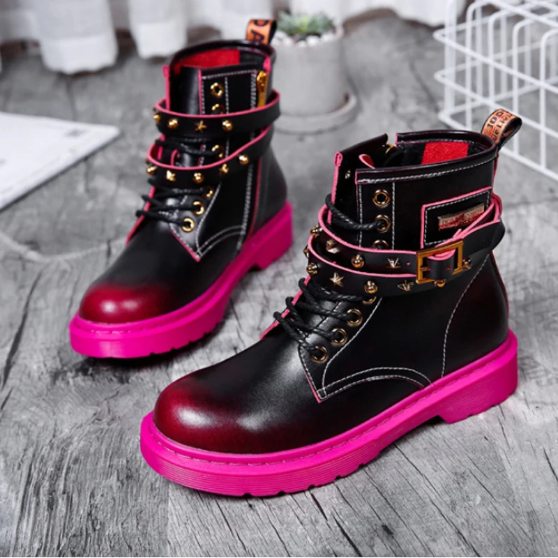 Женские ботинки Ботинки martin из натуральной кожи ботильоны для женщин на шнуровке