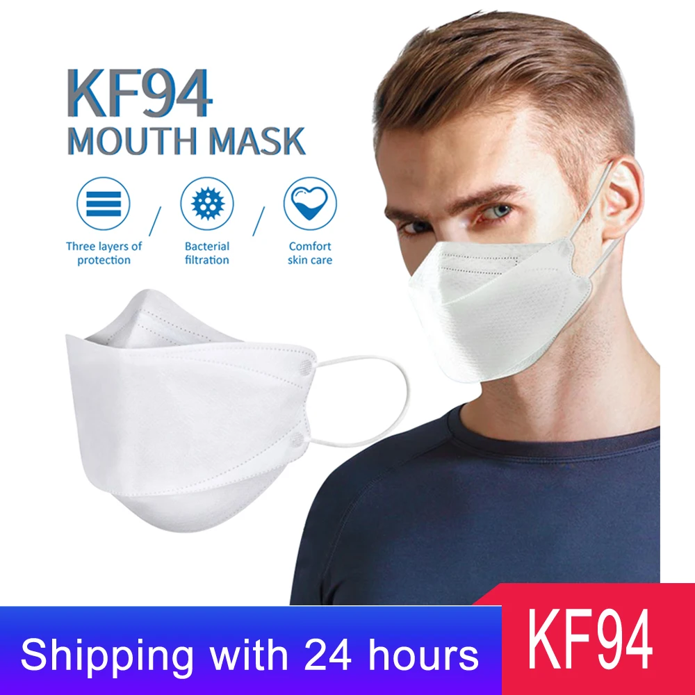 

KF94 Face Mask Triple Filter Mask 94% Filtration Adaptable Nose Bar 3-Layer Protective Face Mask Soft & Breathable Non-woven