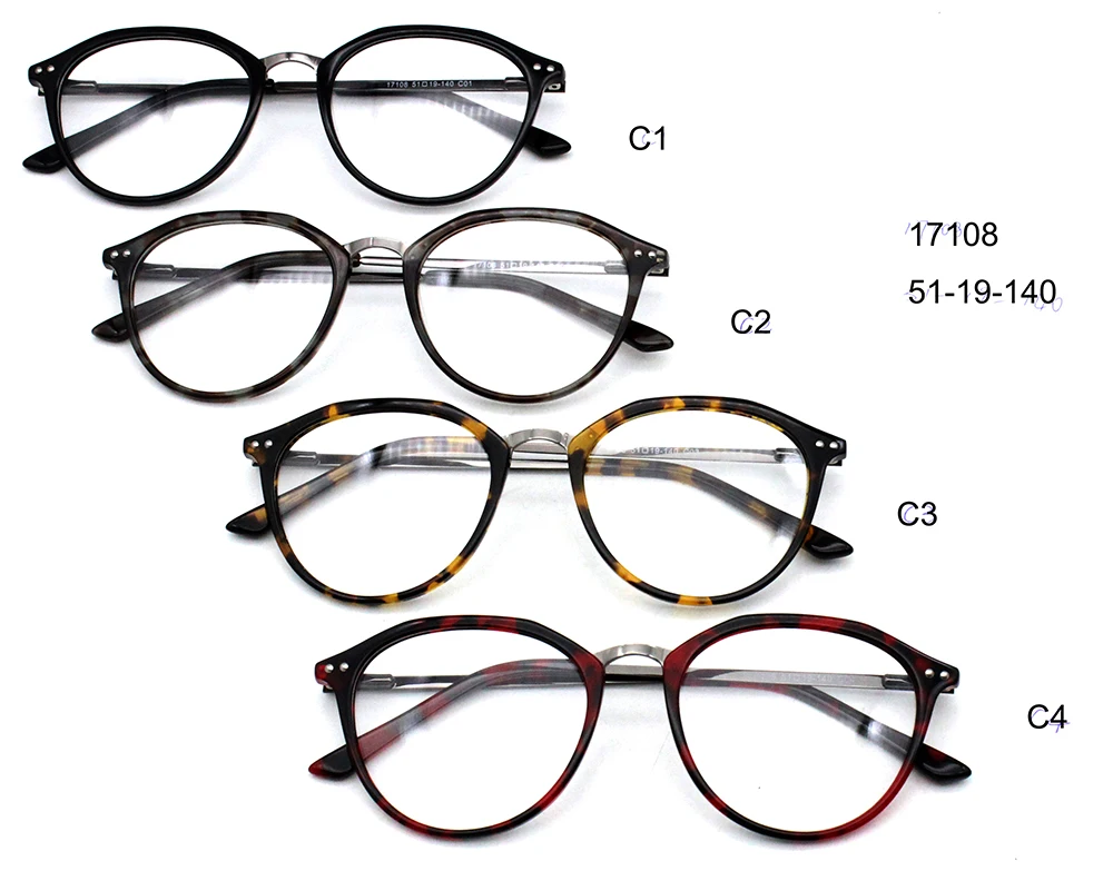 

17108 Fashionable Acetate optical glasses frame circular eyeglasses 2018 Brands Man and Women optical glasses eyewear frames