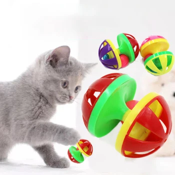 

ABS Cat Play Toys Interactive Bell Rolling Ball Toy Pet Kittens Training Exerciser Toy(Random Color)
