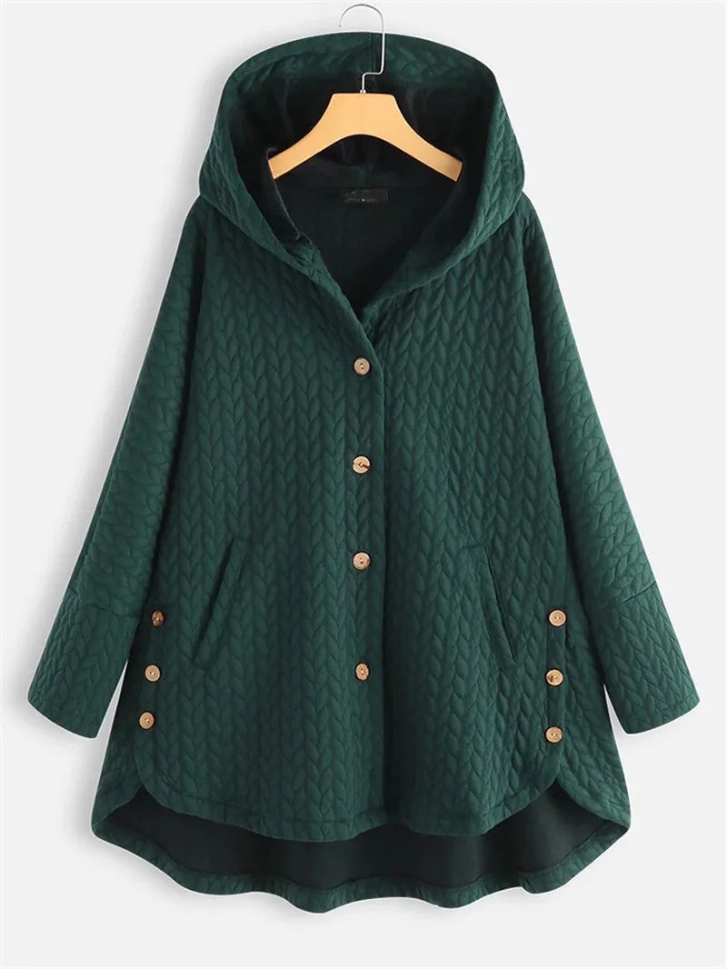 Ladies Long Jacket Coat Autumn Winter Casual Female Women Warm Thick Long Sleeve Hooded Sweater Outwear Hoody Overcoat Hoodies