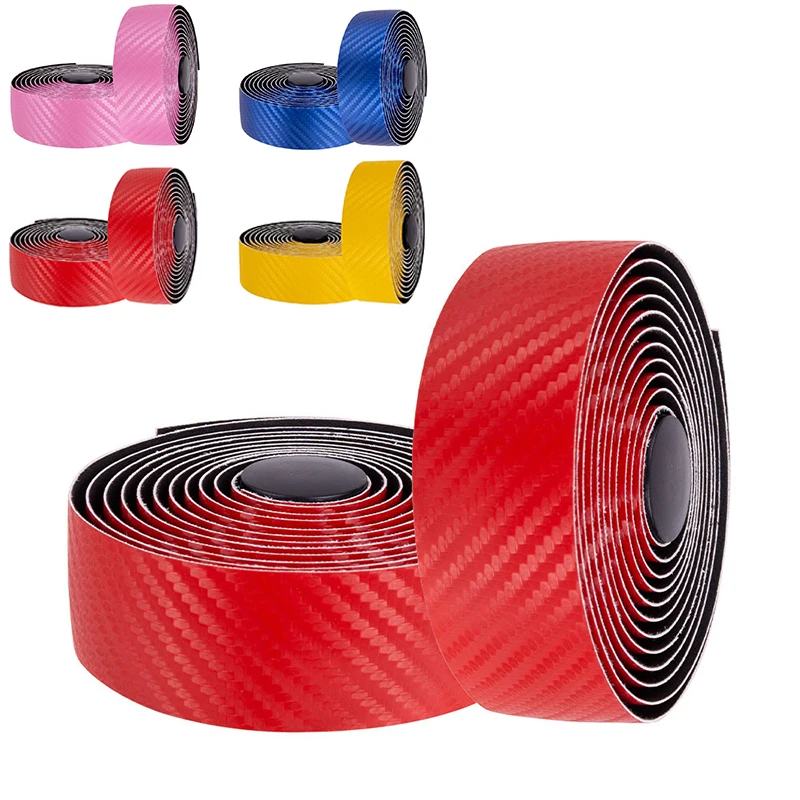 Road Bike Carbon Fiber Handlebar Tape Bicycle Bar Wrap Anti-slip Belt Strap