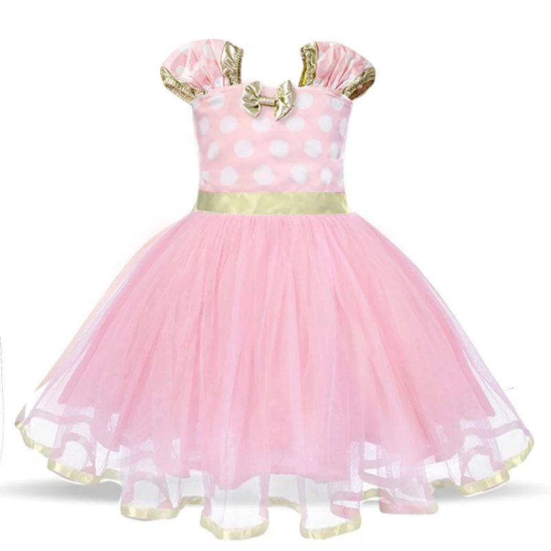 Одежда для маленьких девочек с Минни Маус; платья для маленьких девочек с Минни Маус; платье на крестины для девочек 1 года; платье для дня рождения; одежда; костюм - Цвет: As picture