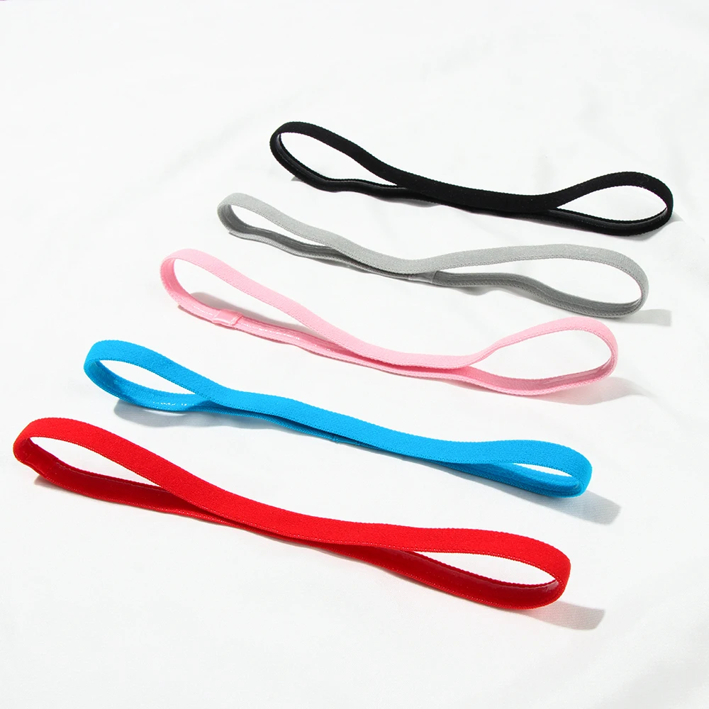 1pc Thin Elastic Headband Candy Color Gym Sport Anti-slip Head Wrap Yoga Hair Bands Rubber Stretch Sweatband Hair Accessories