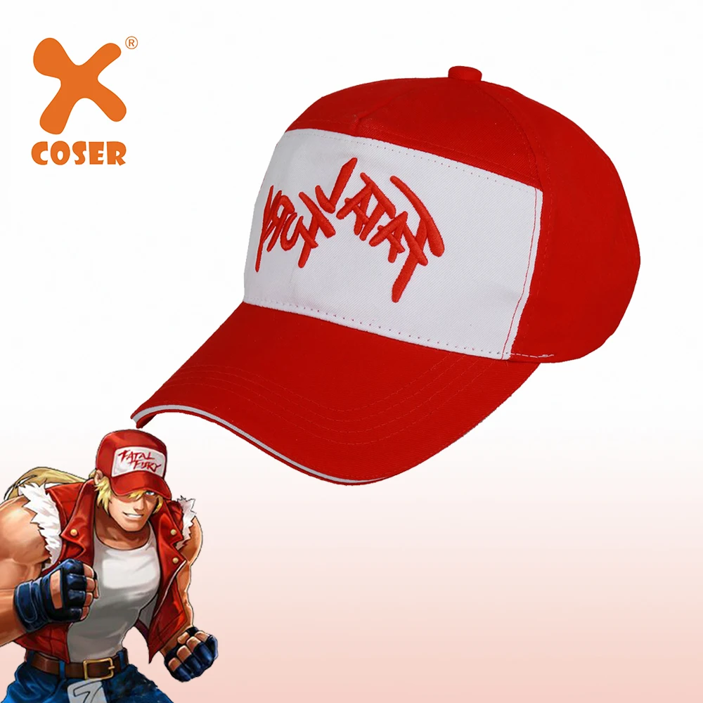 

XCOSER The King of Fighters Game Baseball Cap Terry Bogard Derivative Red & White Hat Cosplay Anime Accessory Christmas Gift