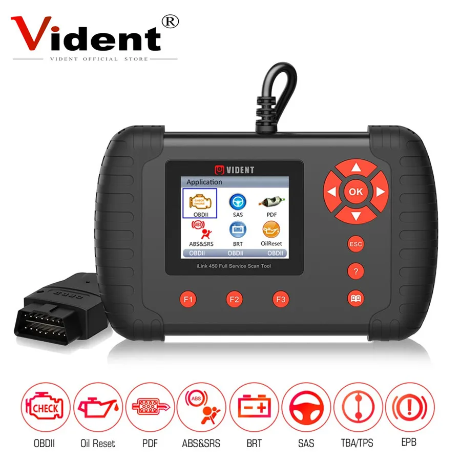 

Vident iLink450 Full Service Scan Tool Support EPB/ Oil Service/ ABS & SRS Reset/ Battery Configuration