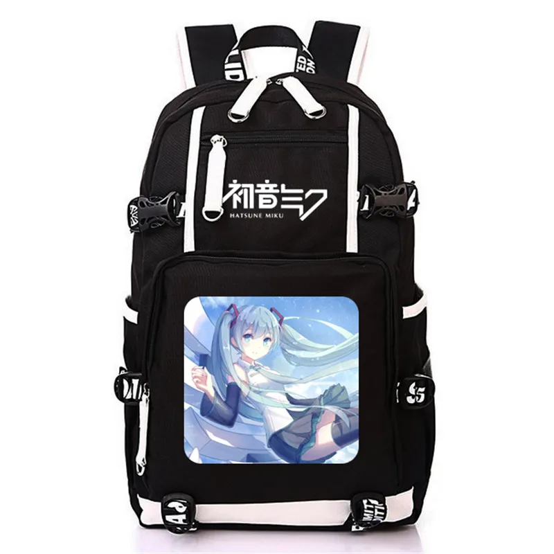 Style-10 Модная Аниме Хацунэ Мику Vocaloid Студенческая сумка для отдыха и путешествий с usb зарядным портом школьные сумки для подростков мальчиков и девочек - Цвет: Style-10