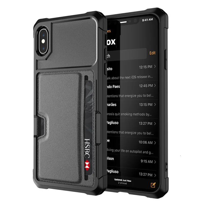 Black Black Примените Iphone11pro Max автомобильный магнит вставной карты руки оболочки Apple 7plus защита падение карты набор - Цвет: Black Black