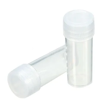 

100x 5ml Chemistry Plastic Test Tubes Vials with Seal Caps Container