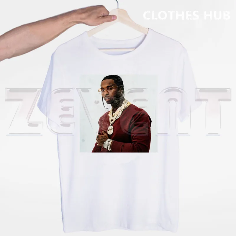 Pop Smoke Shirt Mens Short Sleeve White Tshirt Hiphop T Male Shirts | Мужская одежда
