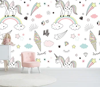 

[Self-Adhesive] 3D Animated Rainbow Horse 59034 Wall Paper mural Wall Print Decal Wall Murals