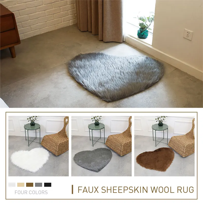 Шерстяной ковер, стул в форме сердца, роскошный пушистый ковер, ковер 90X70 см, разноцветный домашний коврик, украшение для спальни, дивана