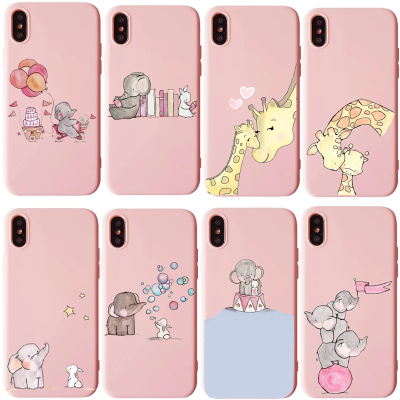Cute Elephant Rabbit Balloon Soft Silicone TPU Case Cover For iphone11 11Pro 6 6s 7 8 Plus 5 5s SE X Xs Max XR cover Coque | Мобильные
