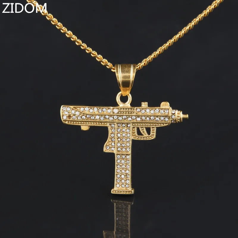 Ожерелье с подвеской в виде пистолета УЗИ для мужчин стиле хип-хоп | Украшения и