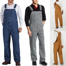 Мужские комбинезоны, новые модные повседневные свободные джинсовые Рабочие Комбинезоны с карманами, штаны на подтяжках M1029