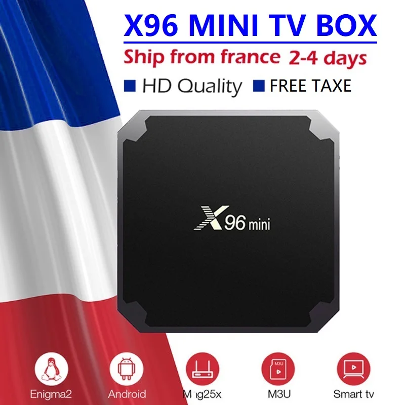 ТВ-приставка X96MINI Android 9 0 iptv Amlogic S905W 4K H.265 французская испанская Арабская AVEC ABONNEMENT