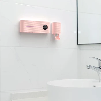 

Toothbrush Holder with Toothpaste Dispenser Rechargeable Cordless Toothbrush Organizer with Sticker Wall Mounted WXV Sal