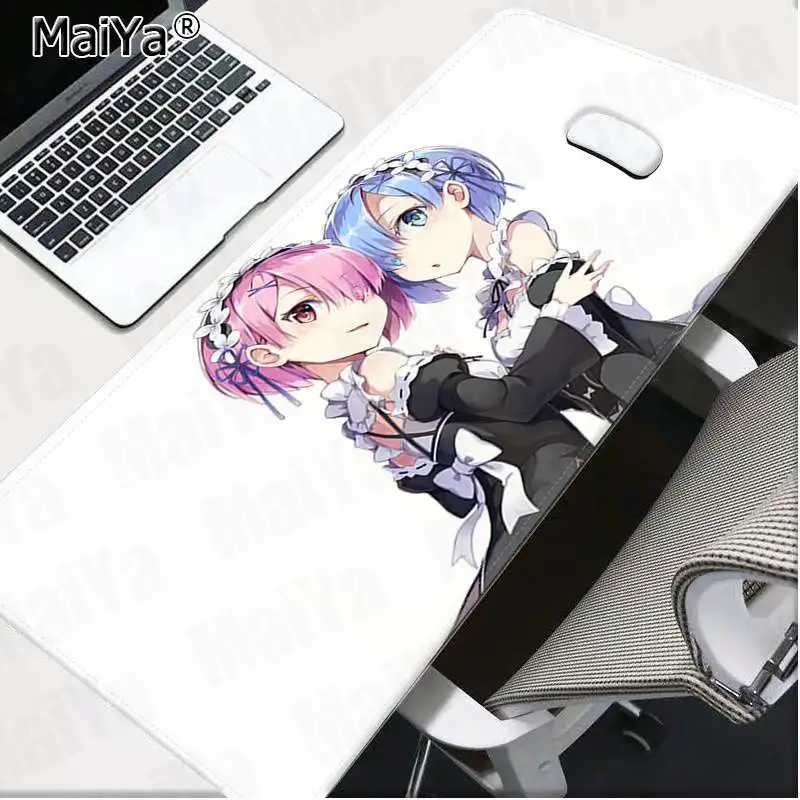 Maiya высокое качество Rem Re Zero Аниме девушка геймер игровые коврики коврик для мыши большой коврик для мыши клавиатуры коврик