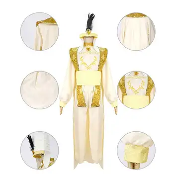 

Mens Prince Aladdin Cosplay Robe Set Magic Lamp Carnival Adam Clothing Prince Coat Anime Halloween Costume