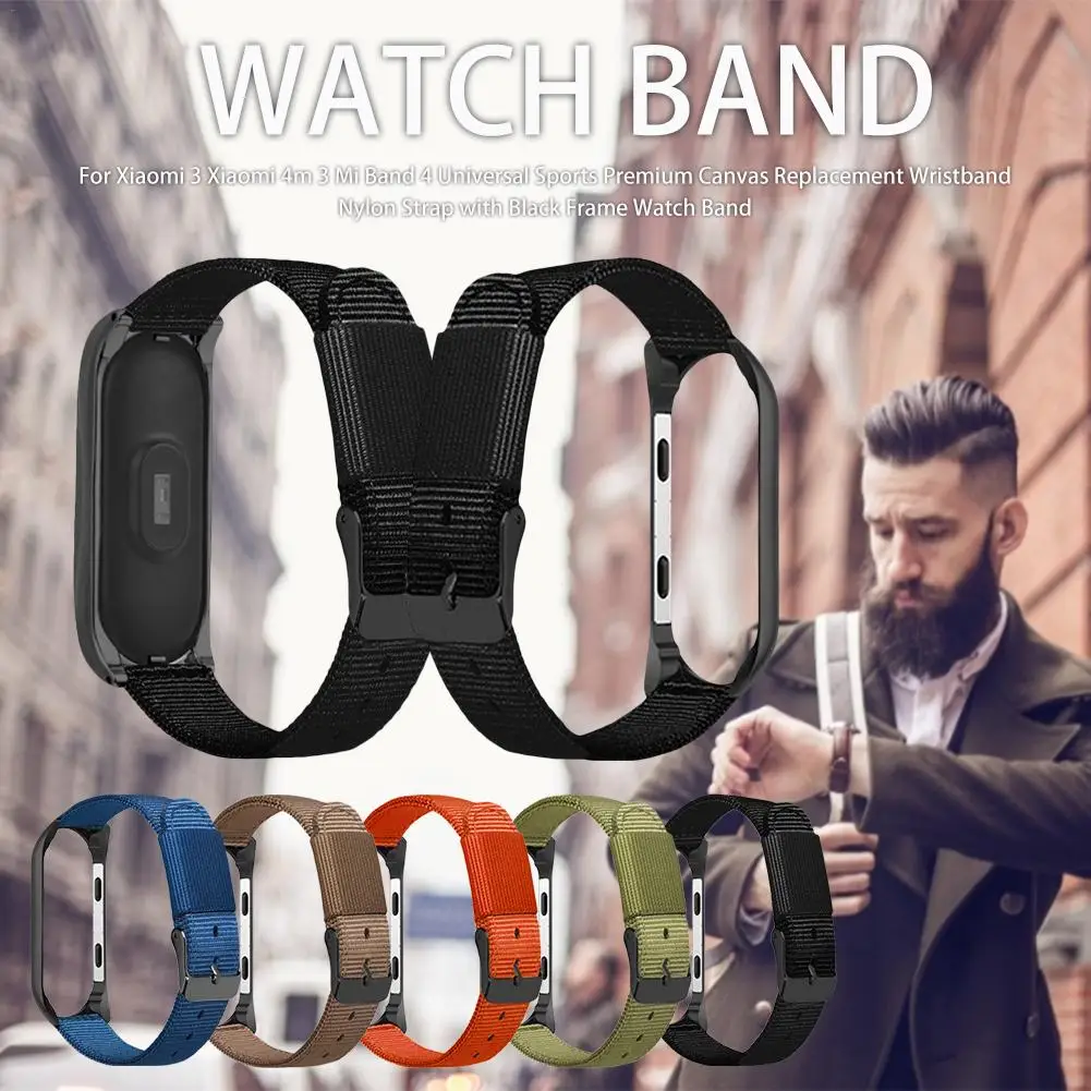 Для Xiaomi 3 4m Mi Band 4 Универсальный спортивный Премиум холщовый сменный ремешок