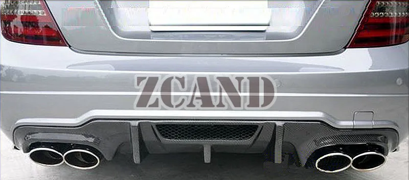 V стиль седан углеродного волокна задний диффузор для Mercedes BENZ W204 C63 купе C250 C300 C350 AMG спортивный бампер 2012