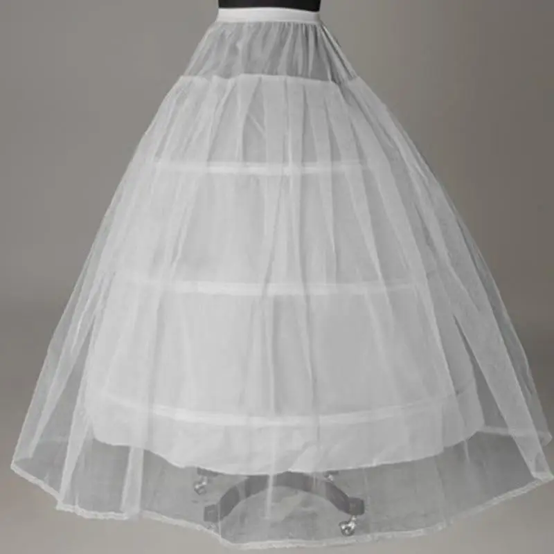 

Wedding Petticoat Cheap Bridal Accessories White With Hem Lace Appliques Ball Gown For