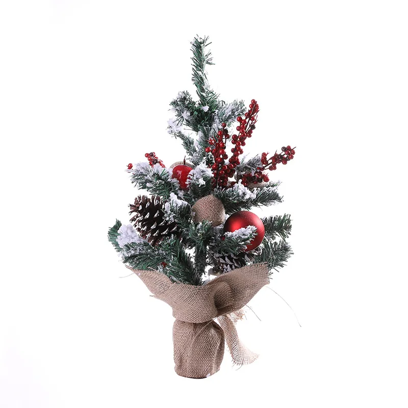 Снежный домик, мини-Флокирование, Рождественская елка, настольные украшения, рождественские украшения, сосновый конус, снежинка, рождественские украшения, подарки - Цвет: as the picture shows