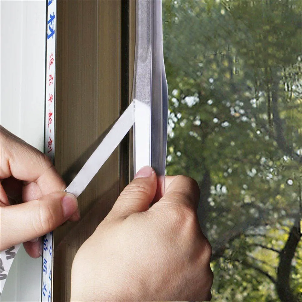 

1M Windproof Dustproof Waterproof Pest Control Transparent Color Silicone Rubber Window Bar Door Sealing Strip