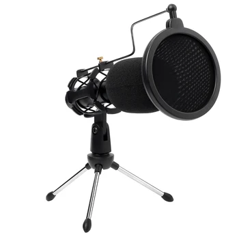

USB Omnidirectional Microphone Chatting Gaming Podcast Recording for Video Studio Voice Conference Condenser Mic