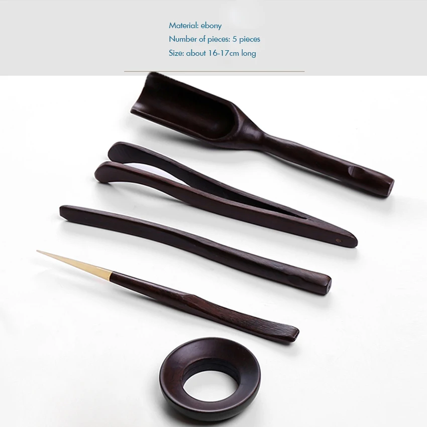 Bamboo Wooden Tea Accessories Chinese Kungfu Tea Ceremony Utensils Set Needle Tweezer Clip Strainer Gift Lovers