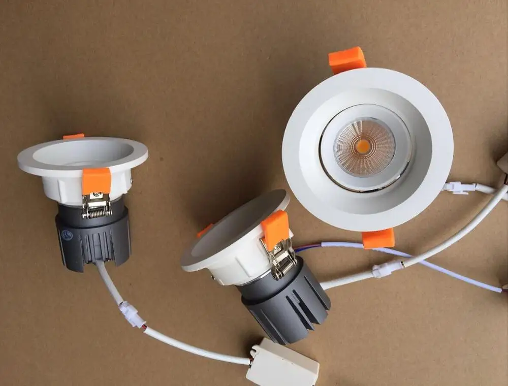 무료 배송 12W COB LED Downlight LED 실내 천장 조명 천장 조명 AC85-265V 알루미늄 CRI>90
