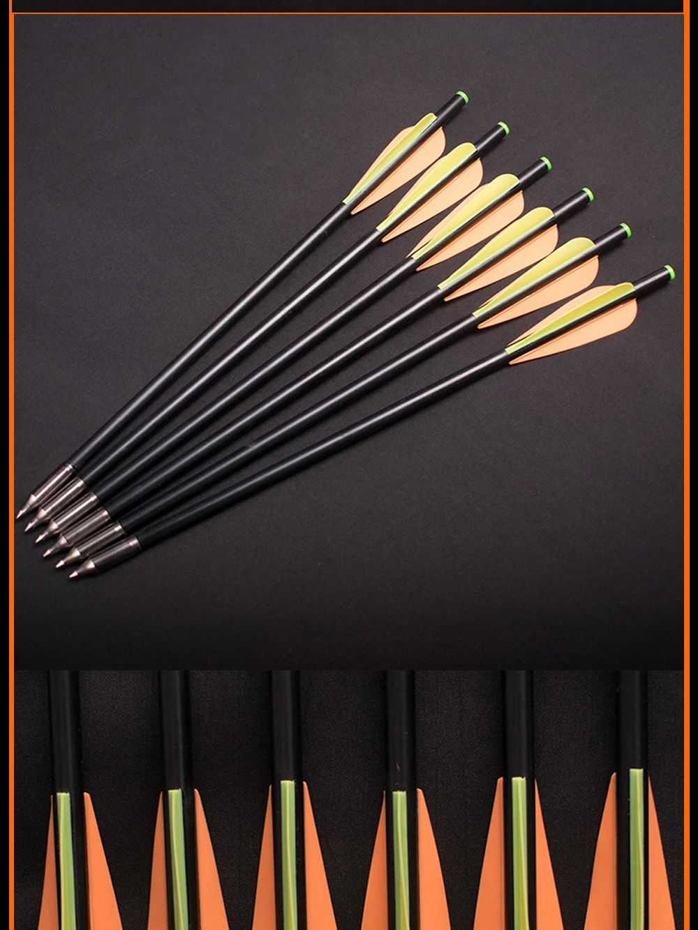 6PCS 13." Crossbow Arrows with 4" Fletched Vane Fiberglass Arrows For Archery Bow Hunting Shooting