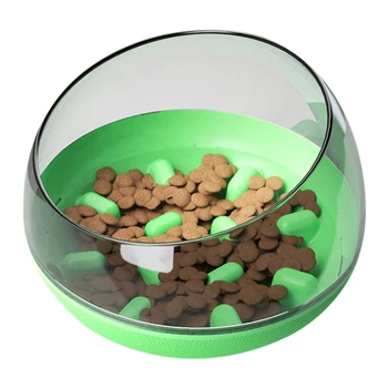 

Portable Pet Dog Feeding Food Bowls Puppy Slow Down Eating Feeder Fish Bowl Prevent Obesity Dogs Supplies Green