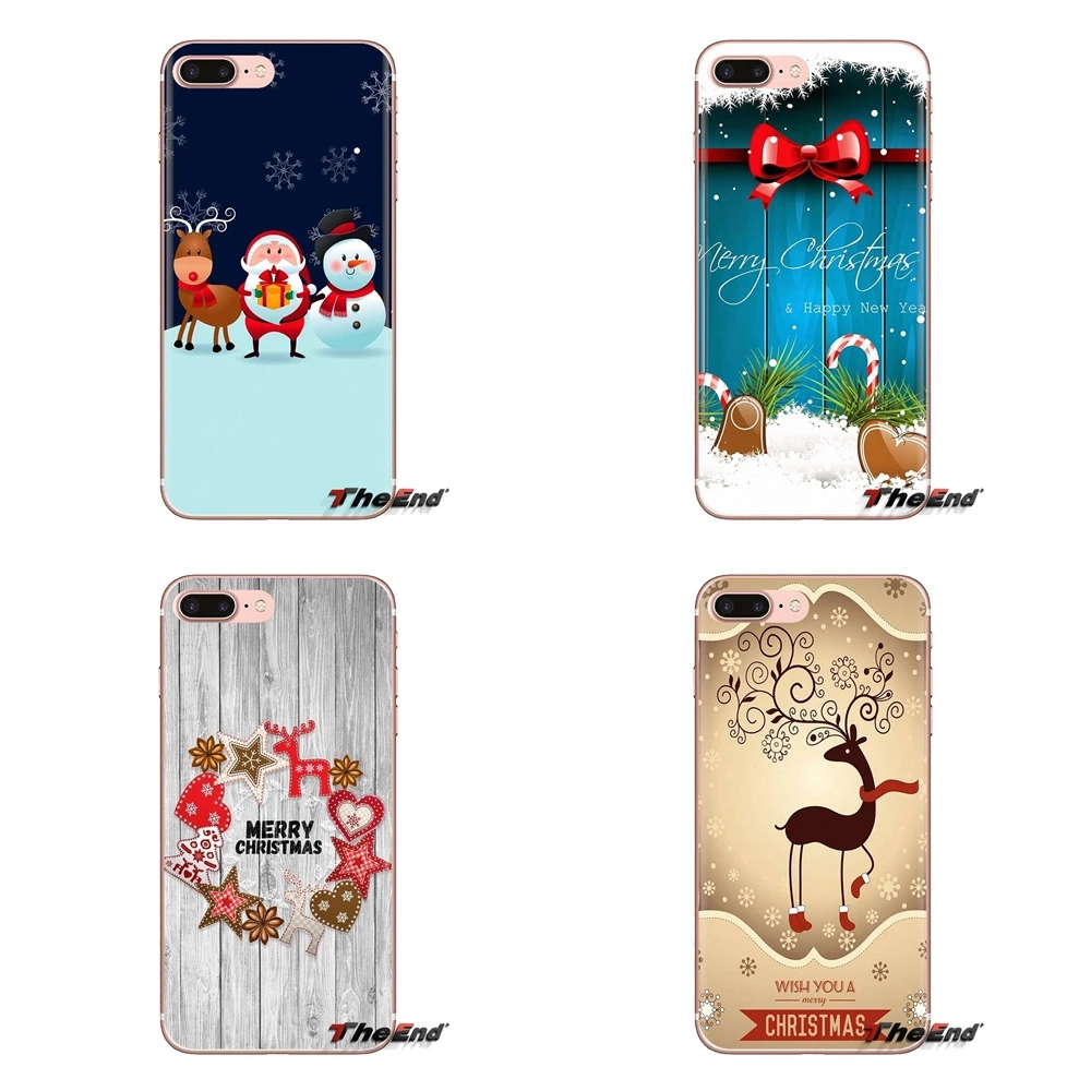 Transparent Soft Shell Covers For LG Spirit Motorola Moto X4 E4 E5 G5 G5S G6 Z Z2 Z3 G2 G3 C Play Plus Mini merry Christmas |