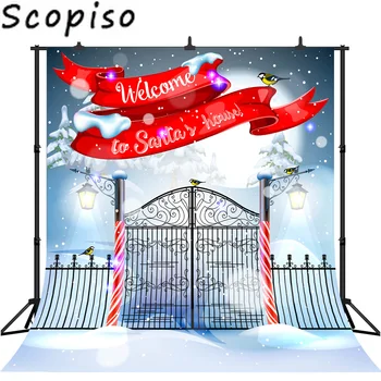 

Scopiso Photography Backdrop Fantasy Christmas Village Santa House Xmas Booth Party Decoration Photo Background Studio Prop
