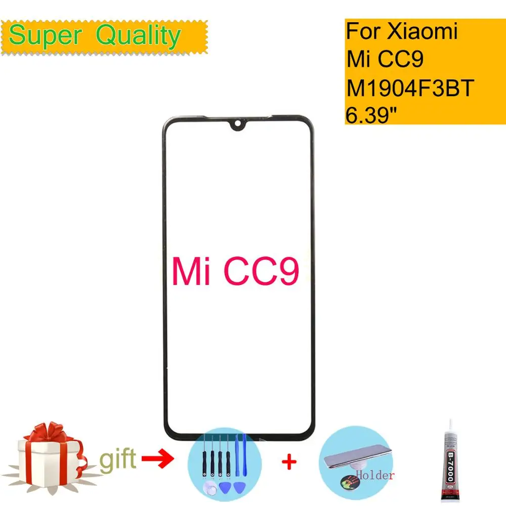 Сенсорный экран 6 39 дюйма для Xiaomi Mi CC9 передняя внешняя стеклянная линза M1904F3BT