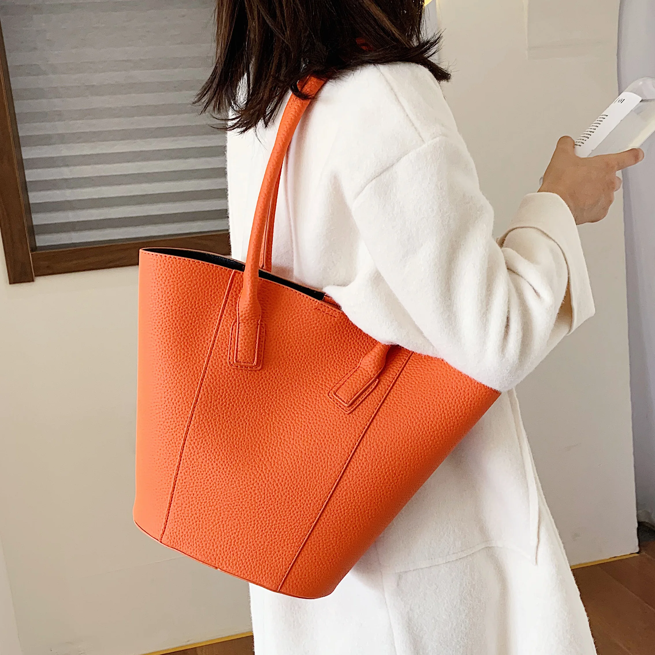 

Solid Color PU Leather Shoulder Bags For Women 2019 Travel Handbags and Purses Lady Hand Bag Fashion Totes
