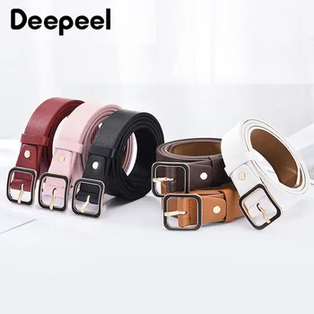 

Deepeel 1pc 3.2*105cm Women Square Pin Buckle PU Belt Simple and Stylish Elegant Apparel Accessories Girdle for Girls Gift YB632