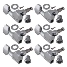 6 шт. колышки для гитары хромированные для электрических деталей 3R& 3L тюнер для настройки колышек встроенные круглые головки правосторонние тюнеры ключи
